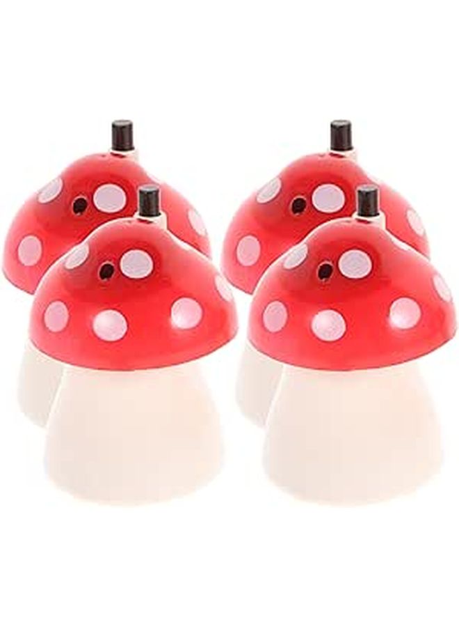 4 Pcs Red Mushroom Automatic Toothpick Dispenser Box Set For Kitchen Table - Image 1