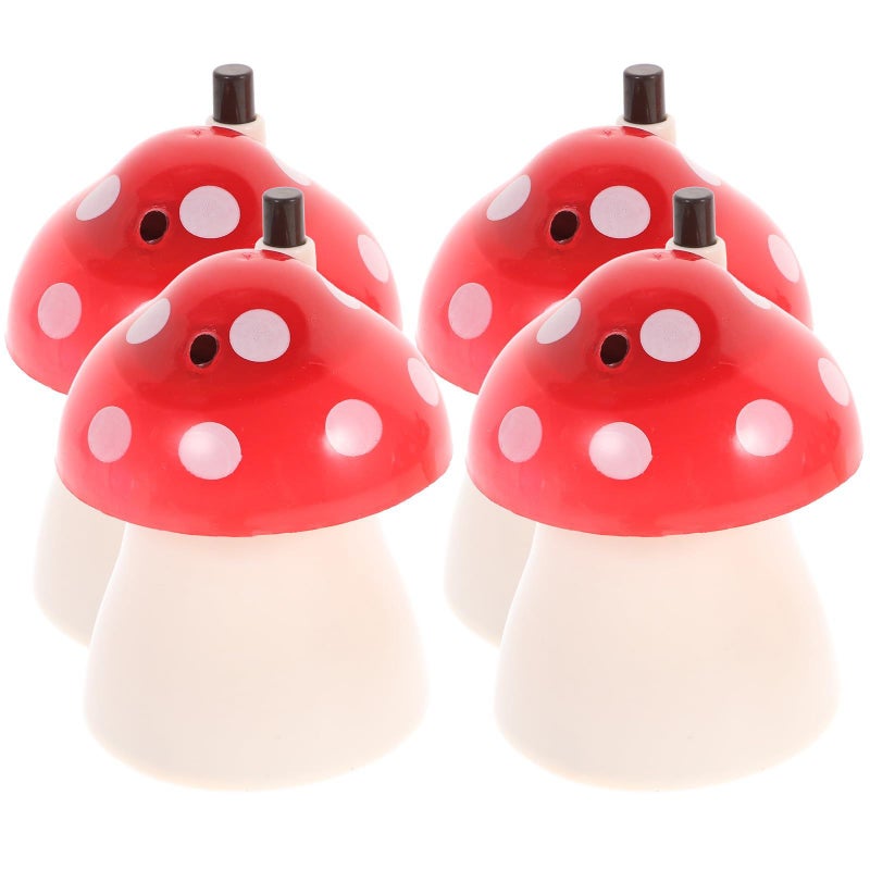 4 Pcs Red Mushroom Automatic Toothpick Dispenser Box Set For Kitchen Table - Image 2