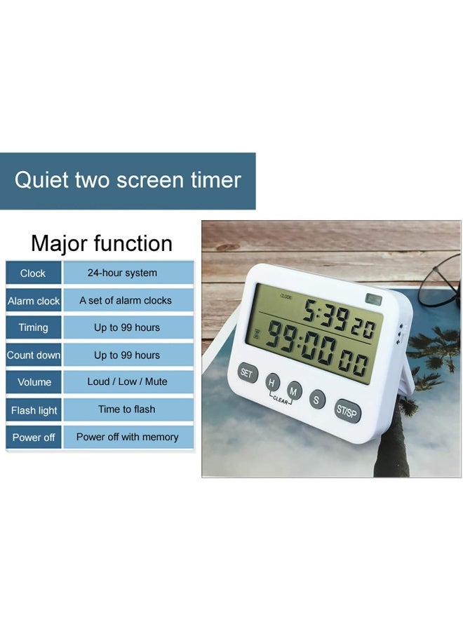 SHOWAY Clock+ Digital Timer, Kitchen Timer for Cooking Countdown Timers, Kids, Magnetic Loud Ring Adjustable Volume Big Numbers, AAA Batteries Included  - Image 3