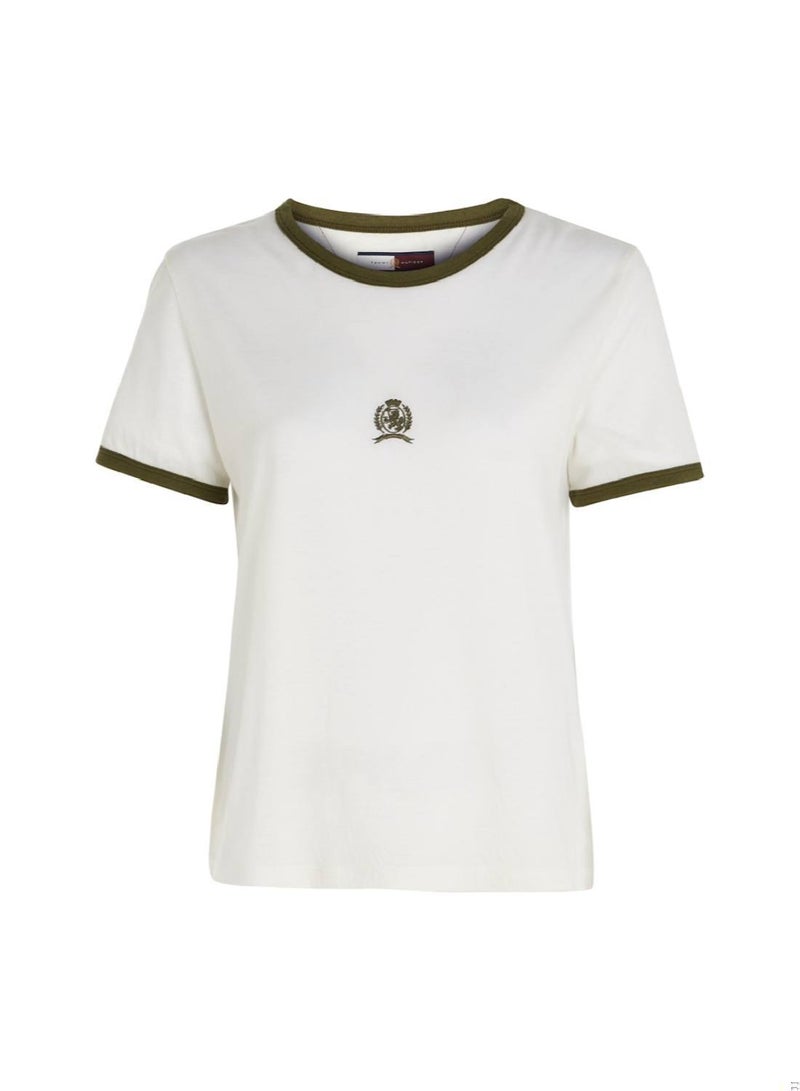Women's Short Sleeves T-Shirt - Lyocell, Beige