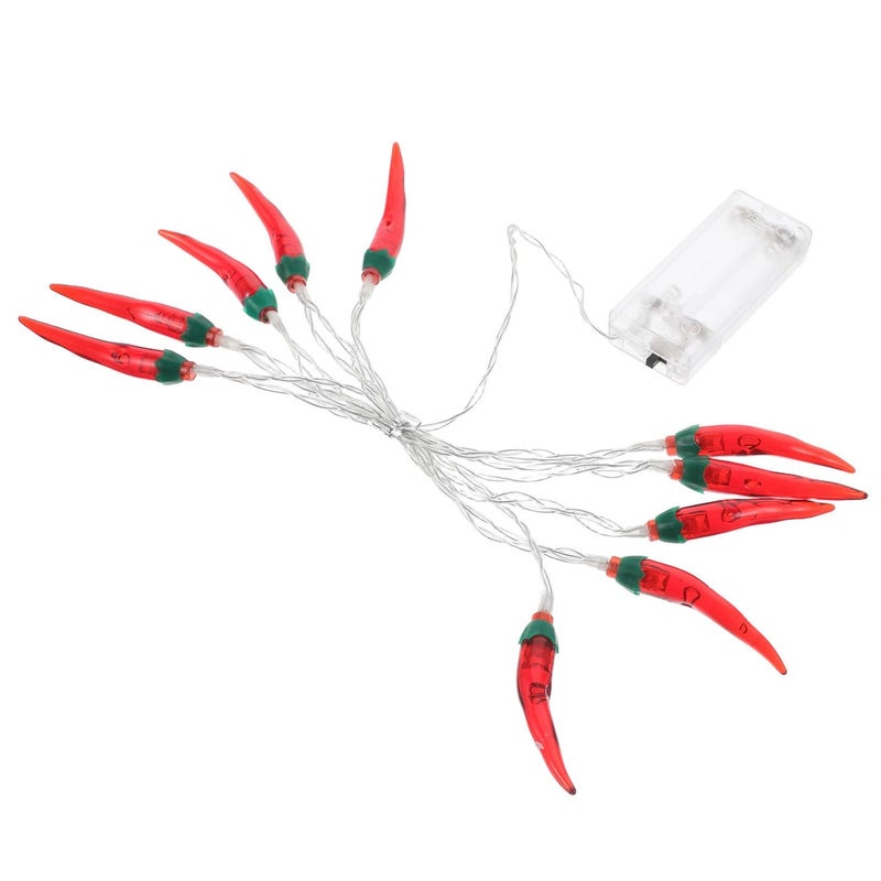 أضواء سلسلة LED بفلفل الشطة الأحمر بطول 1.5 م مع 10 مصابيح تعمل بالبطارية للديكور الخارجي والتخييم والحفلات - Image 2