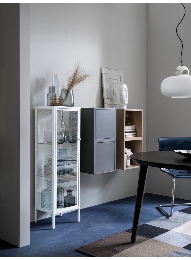 إيروريكس خزانة بباب زجاجي، معدن/أبيض، 34x30x116 سم - Image 2