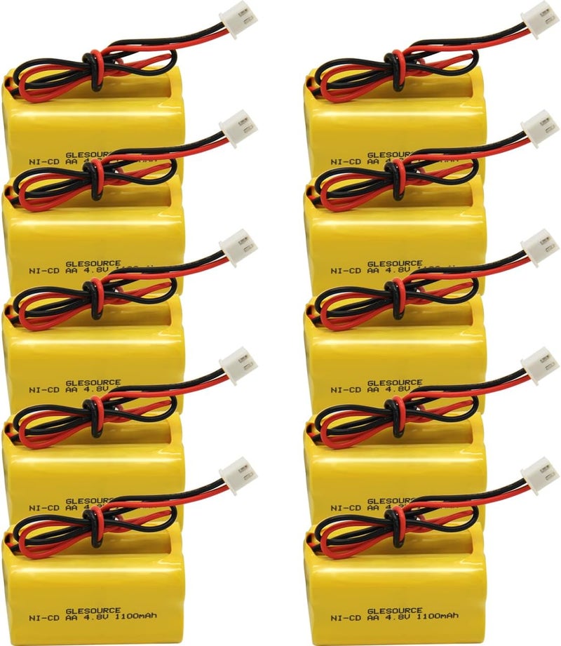 GLESOURCE (10 Pack 4.8v 1100mAh Compatible for MAG93NC487 BL93NC487 Lithonia ELB B006 Lithonia ELBB006 ELBCS06 ELB-CS06 Emergency/Exit Light Sign - Image 1