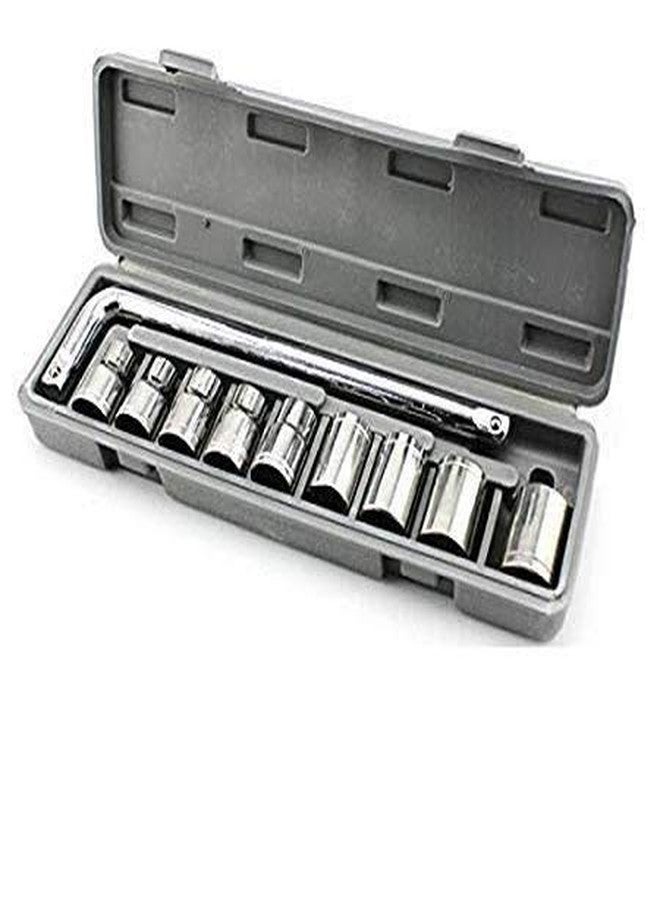 Shopper52 10 in 1 Socket Wrench Spanner Set Automobile Repair Tool Box Precision Sleeve Wrench Sleeve Wrench Combination Hand Tool Socket Set - 10PCTK - Image 1