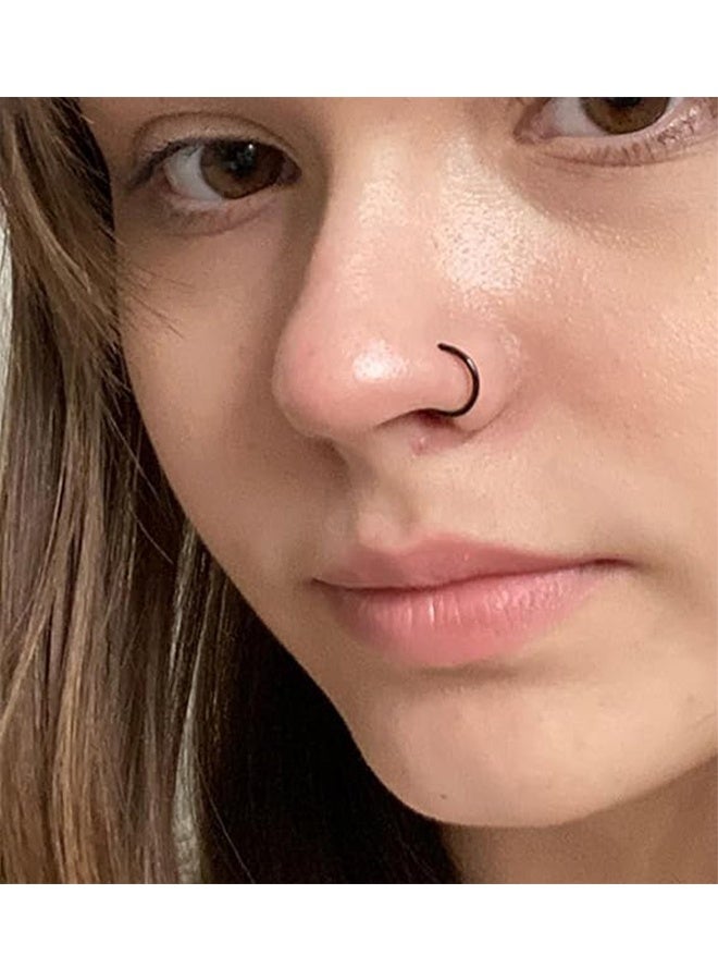 اتش واي 3 قطع من حلية أنف مزيفة للنساء على شكل دائري ذهبي، دائرية جذابة، بدون ثقب في الأنف، مشبك أنف من الفولاذ المقاوم للصدأ، مجوهرات للجسم. - Image 5