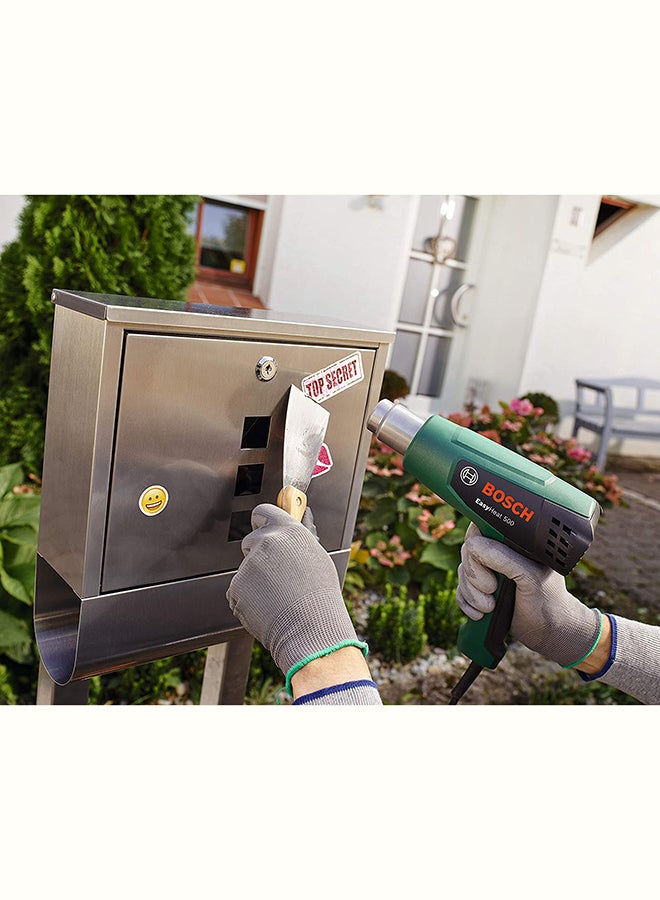 Bosch Heatgun EasyHeat 500, corded 2 temperature settings for removing paint, thawing water pipes, starting a grilling fire | Model: 06032A6070 Green/Black - Image 4