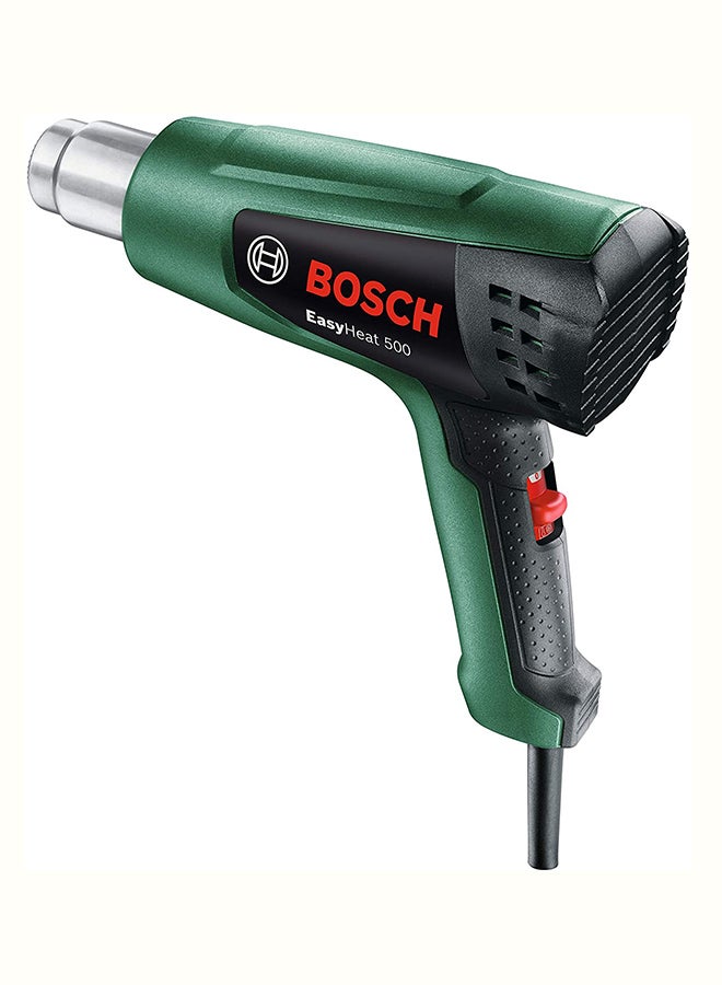 Bosch Heatgun EasyHeat 500, corded 2 temperature settings for removing paint, thawing water pipes, starting a grilling fire | Model: 06032A6070 Green/Black - Image 1