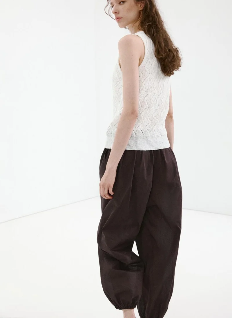 MANGO Open-knit V-neck vest