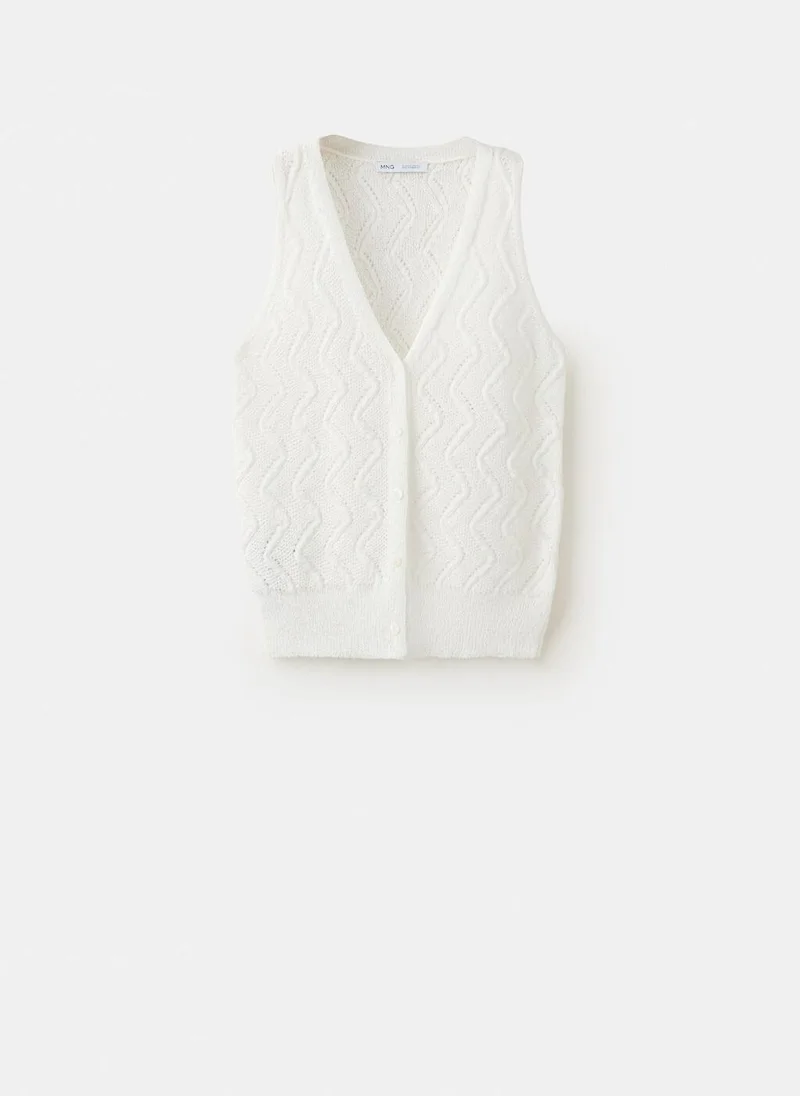 Mango  Open-knit V-neck vest for Women | Best Price UAE