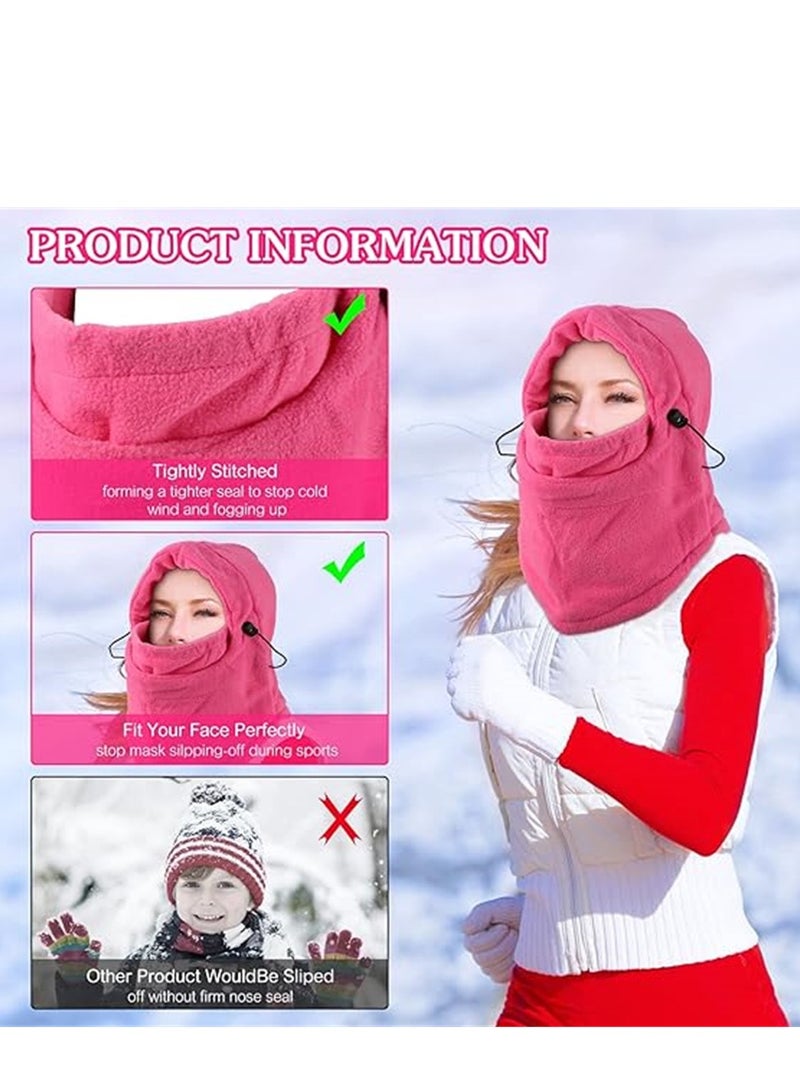SYOSI Winter Children's Riding Mask, Winter Balaclava Warm Face Cover, Sports Warm Headgear Cold-proof Face Protection Cap, Windproof Motorcycle Ski Headgear, 1 Pcs, Pink - Image 3