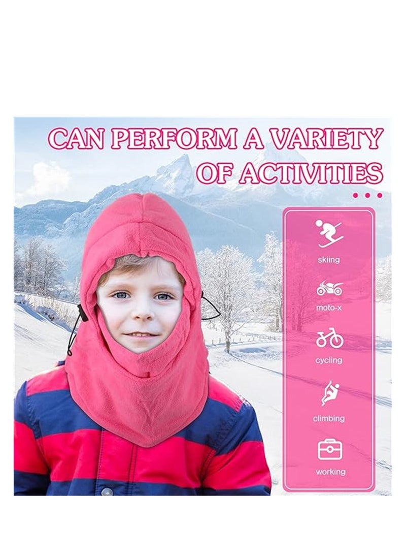 SYOSI Winter Children's Riding Mask, Winter Balaclava Warm Face Cover, Sports Warm Headgear Cold-proof Face Protection Cap, Windproof Motorcycle Ski Headgear, 1 Pcs, Pink - Image 5