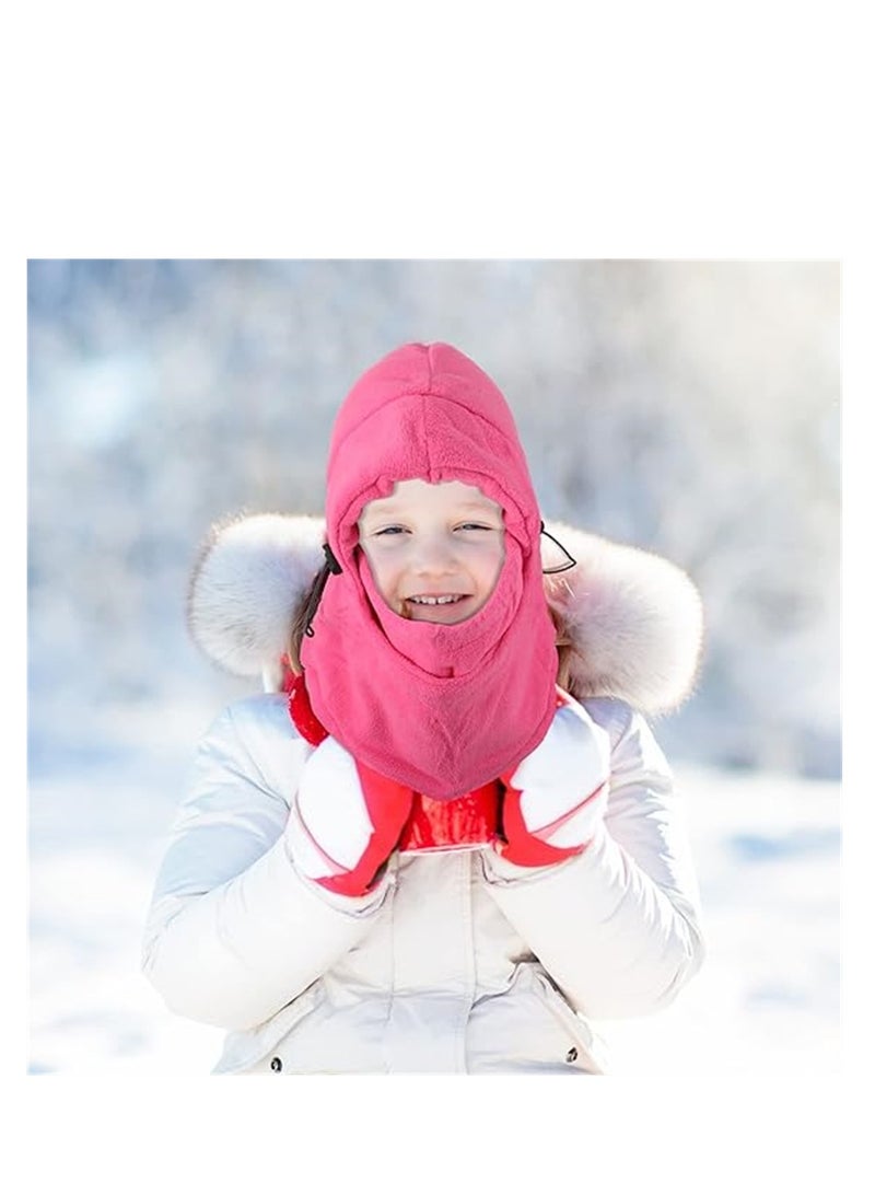 SYOSI Winter Children's Riding Mask, Winter Balaclava Warm Face Cover, Sports Warm Headgear Cold-proof Face Protection Cap, Windproof Motorcycle Ski Headgear, 1 Pcs, Pink - Image 4