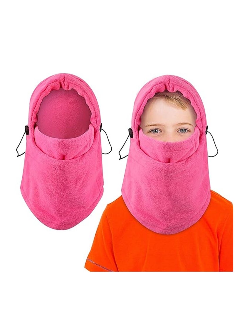 SYOSI Winter Children's Riding Mask, Winter Balaclava Warm Face Cover, Sports Warm Headgear Cold-proof Face Protection Cap, Windproof Motorcycle Ski Headgear, 1 Pcs, Pink - Image 1
