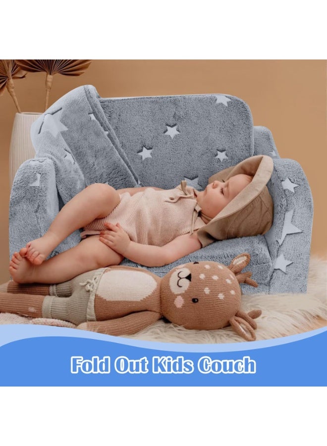 والالا أريكة قابلة للطي للأطفال، سرير كرسي للأطفال الصغار، أريكة بذراعين ناعمة قابلة للطي للأطفال، كرسي استرخاء قابل للسحب، أريكة قابلة للتحويل، كرسي استرخاء مريح للأطفال، وسادة نوم للأطفال متوهجة في الظلام، بطانية - Image 3