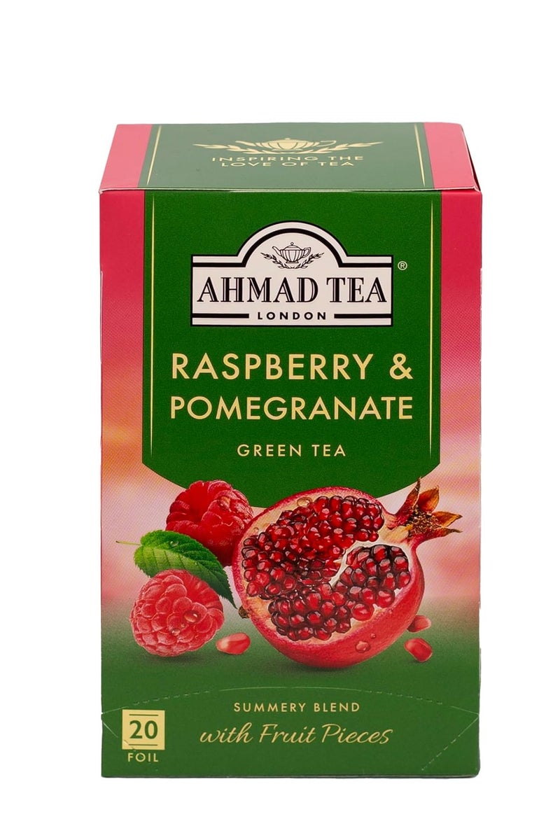 Ahmedtea Raspberry & Pomegranate Green Tea - 20 Foil - Image 1