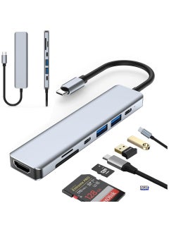 7-in-1 USB C Hub with 4K HDMI, 2 USB 3.0 Ports, USB 2.0, USB C, SD/TF Card Reader & 100W PD – Multiport Adapter for Mac, Dell, HP Laptops, and Peripherals – Expand Connectivity, High-Speed Data, and Power Delivery