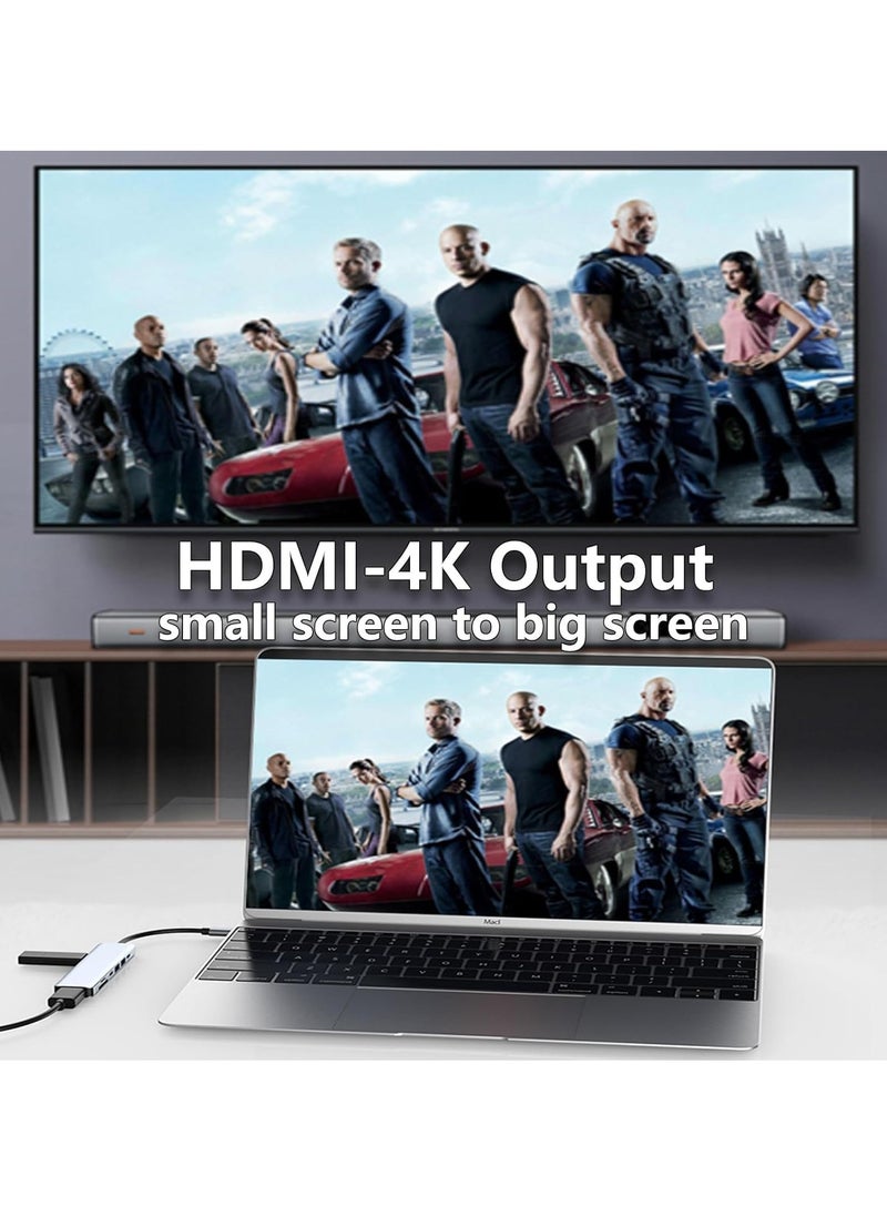TIGER - 7-in-1 USB C Hub with 4K HDMI, 2 USB 3.0 Ports, USB 2.0, USB C, SD/TF Card Reader & 100W PD – Multiport Adapter for Mac, Dell, HP Laptops, and Peripherals – Expand Connectivity, High-Speed Data, and Power Delivery - Image 1