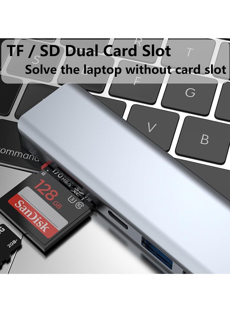 TIGER - 7-in-1 USB C Hub with 4K HDMI, 2 USB 3.0 Ports, USB 2.0, USB C, SD/TF Card Reader & 100W PD – Multiport Adapter for Mac, Dell, HP Laptops, and Peripherals – Expand Connectivity, High-Speed Data, and Power Delivery - Image 1