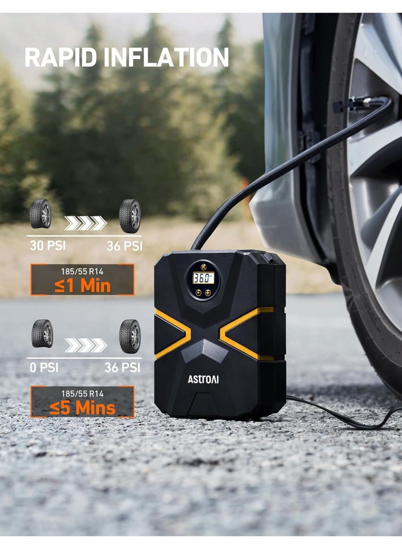 AstroAI Tyre Inflator Air Compressor 12V DC, Digital Car Tyre Pump 150 PSI, Preset Tyre Pressure & Auto Shutoff, Electric Air Pump for Car Tyres, Bicycles, Other Inflatables - Image 4