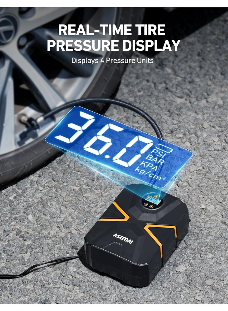 AstroAI Tyre Inflator Air Compressor 12V DC, Digital Car Tyre Pump 150 PSI, Preset Tyre Pressure & Auto Shutoff, Electric Air Pump for Car Tyres, Bicycles, Other Inflatables - Image 2
