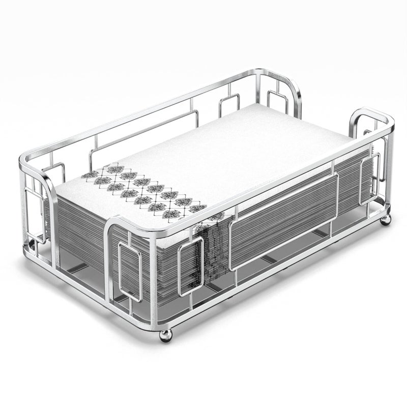 LEVIMETREE Guest Napkin Tray  Silver Napkin Holder for Bathroom Versatile Hand Towel Tray and Dispenser for Bathroom Paper Hand Towel Holder for Bathroom Paper Towel Holder for Guest Bathrooms