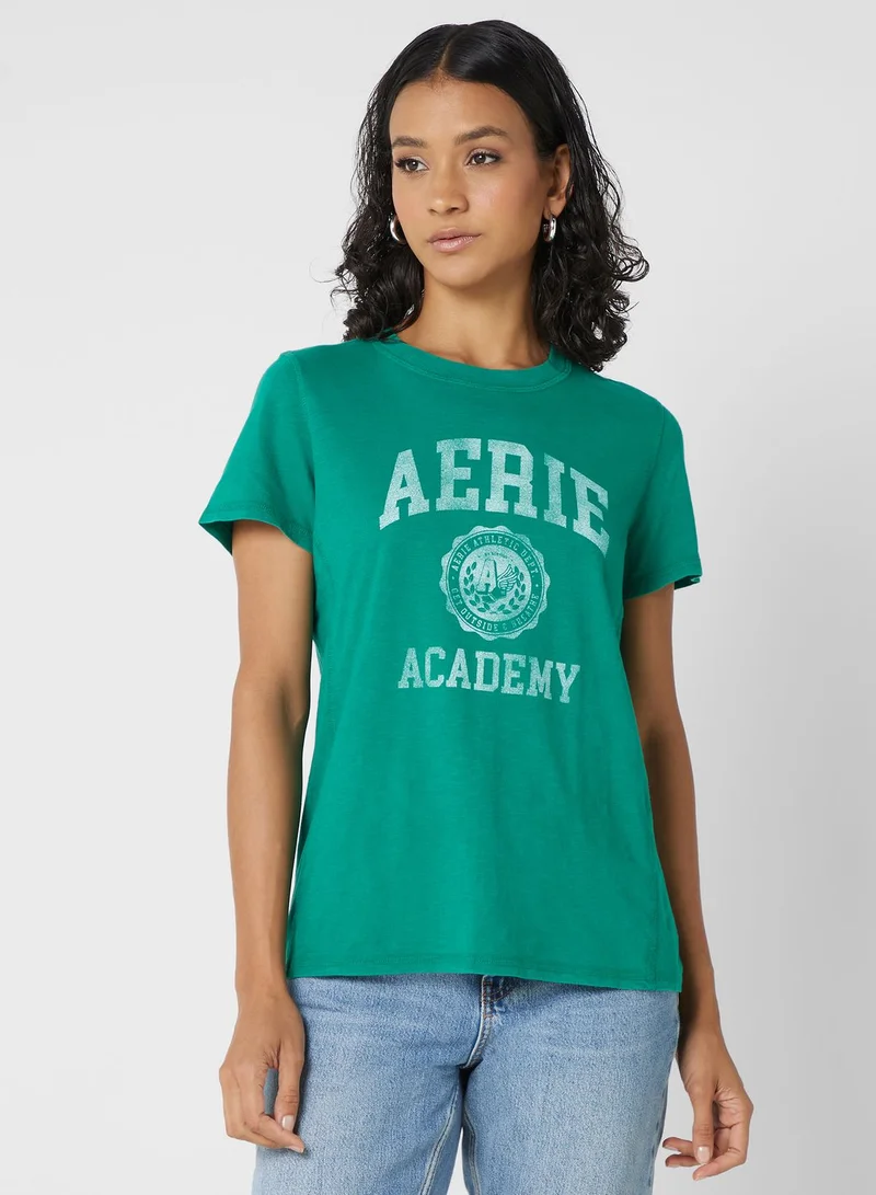 Aerie Crew Neck Logo T-Shirt