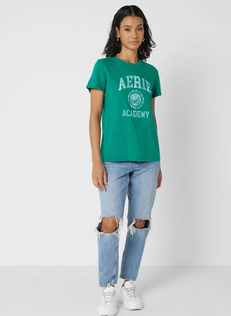 Aerie Crew Neck Logo T-Shirt