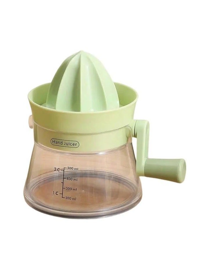 Lemon Juicer with Hand Crank and Nozzle Food Grade Citrus Juicer Detachable and Washable 6.5x5.1 Inch Manual Juicer for Home Kitchen, Orange Juice Machine (Green)  - Image 1