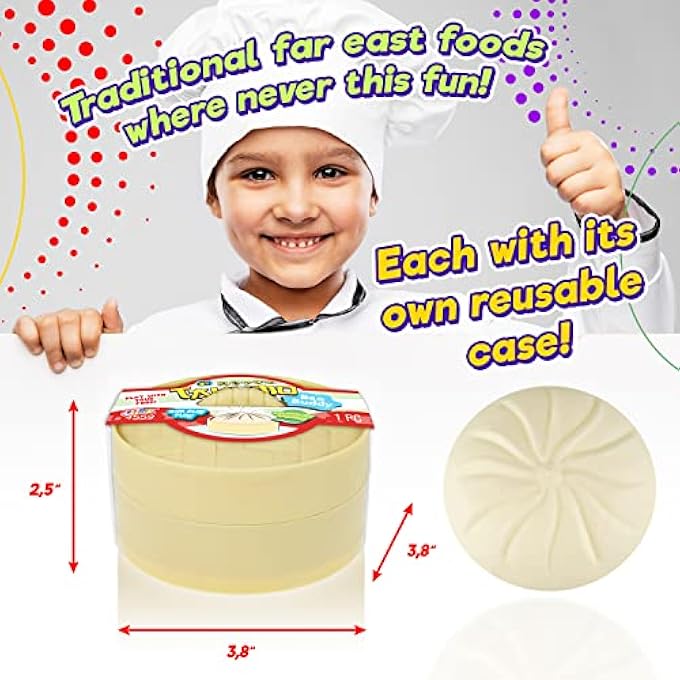 Ja-Ru Takumo Dumpling Squishy Stress Ball (6 Units) Fidget Toy Dough Ball Squishy Bun Squeeze Ball Anxiety Relief Adult Squishy Toy Bun in Steamer Squishy Dumpling Fidget Sensory Toy ADHD 4559-6s - Image 4