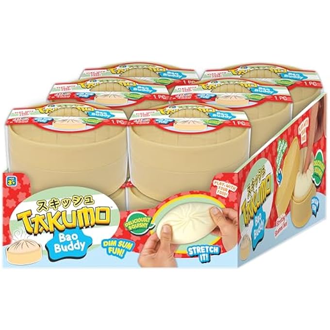 Ja-Ru Takumo Dumpling Squishy Stress Ball (6 Units) Fidget Toy Dough Ball Squishy Bun Squeeze Ball Anxiety Relief Adult Squishy Toy Bun in Steamer Squishy Dumpling Fidget Sensory Toy ADHD 4559-6s - Image 1