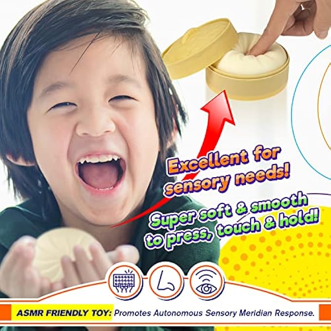 Ja-Ru Takumo Dumpling Squishy Stress Ball (6 Units) Fidget Toy Dough Ball Squishy Bun Squeeze Ball Anxiety Relief Adult Squishy Toy Bun in Steamer Squishy Dumpling Fidget Sensory Toy ADHD 4559-6s - Image 2