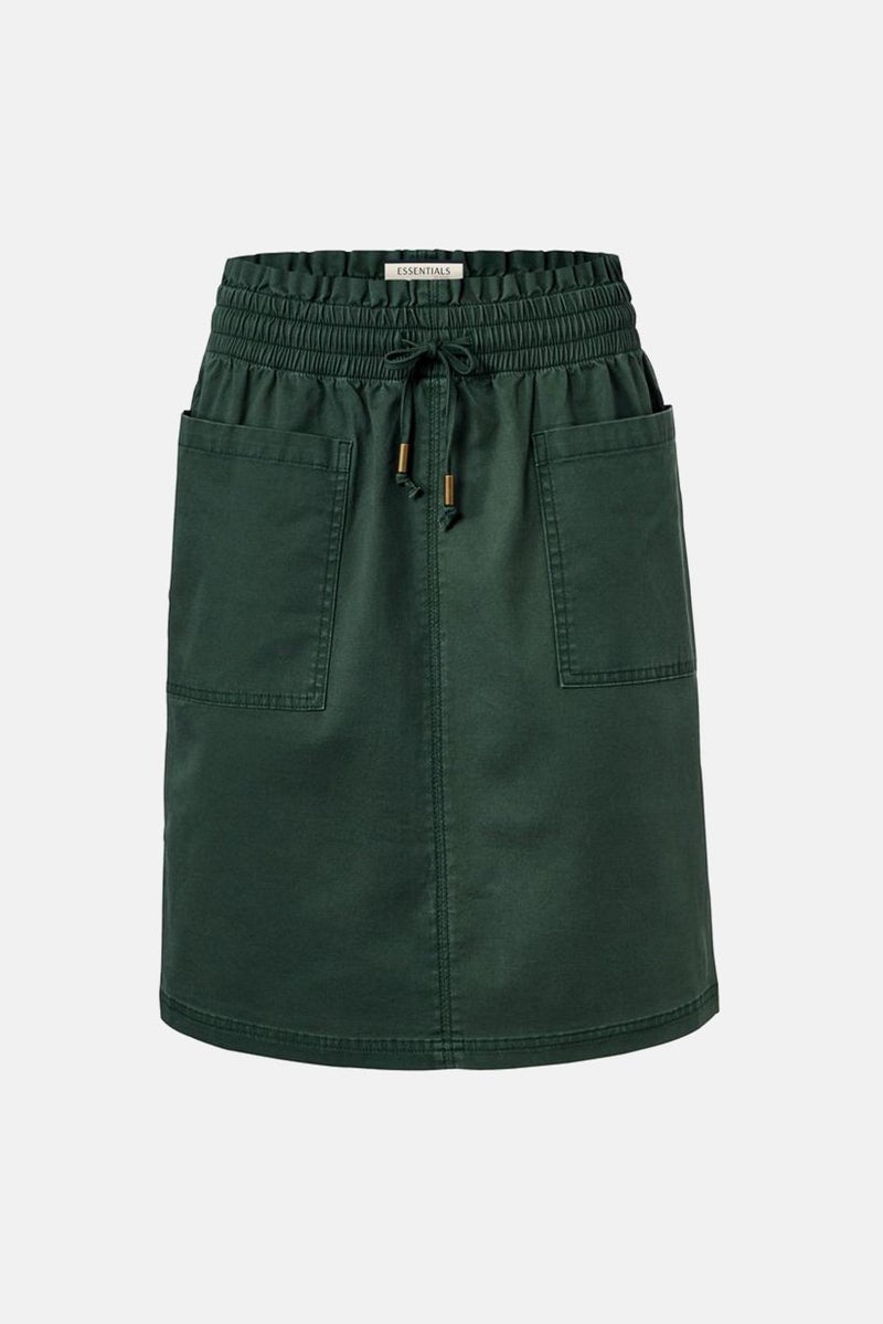 Tchibo Women Regular Fit Plain Twill Skirt, Olive - Image 2