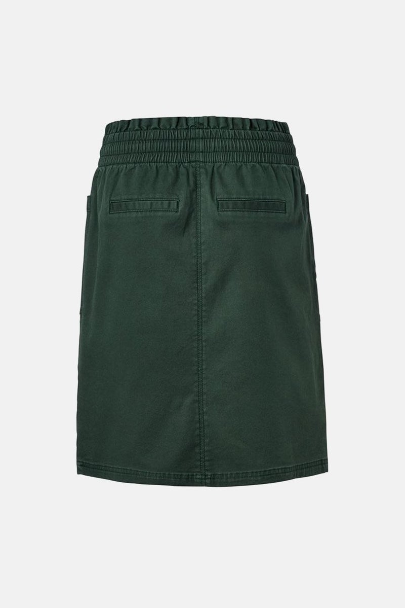 Tchibo Women Regular Fit Plain Twill Skirt, Olive - Image 3