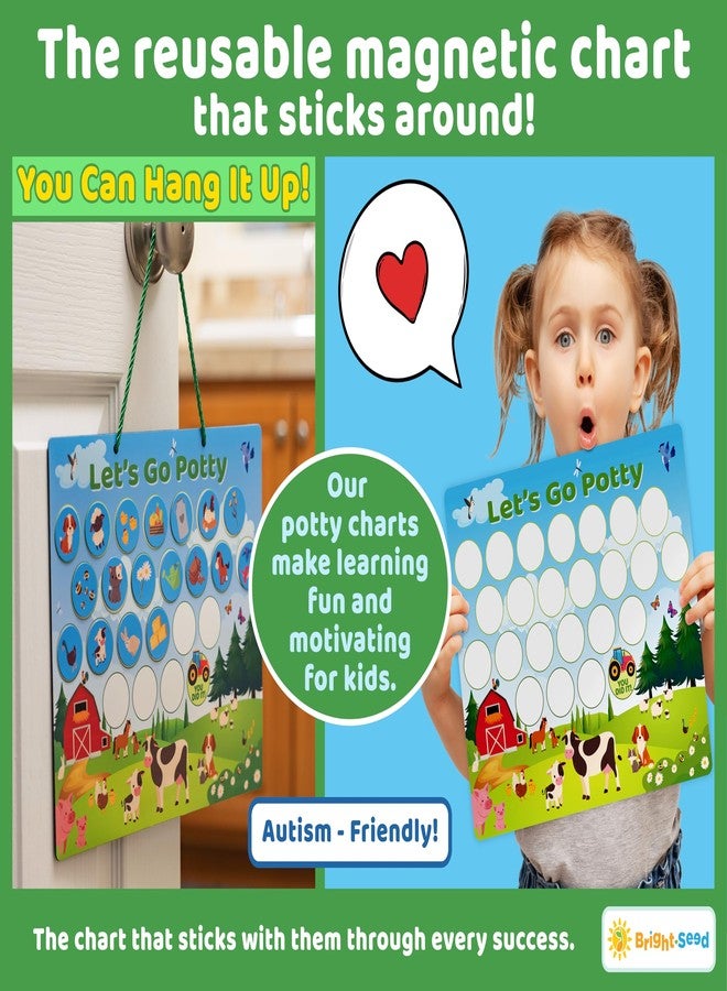 Bright Seed Reusable Magnetic Animals Potty Chart, Potty Training for Boys, Potty Training Chart for Toddler Girls, Potty Training Rewards Boys, Sticker Chart Kids, Potty Training Sticker Chart for Toddlers - Image 4