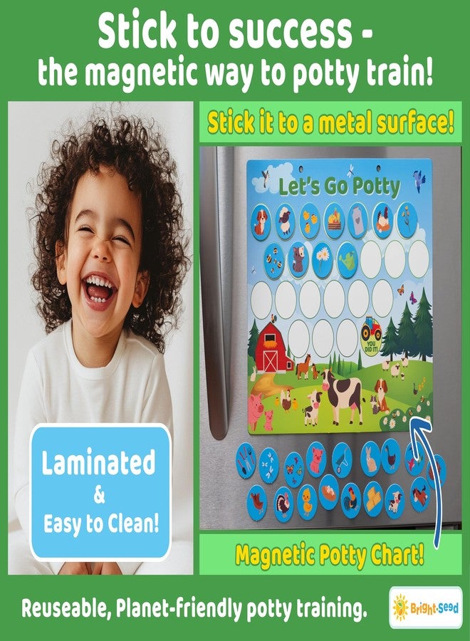 Bright Seed Reusable Magnetic Animals Potty Chart, Potty Training for Boys, Potty Training Chart for Toddler Girls, Potty Training Rewards Boys, Sticker Chart Kids, Potty Training Sticker Chart for Toddlers - Image 5
