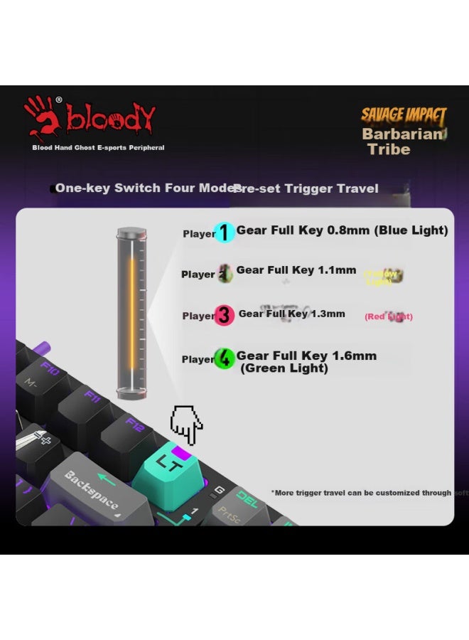 A4Tech At98 98-Key Wired Mechanical Keyboard, Wild Tribe Alpha Optical Switch Fps Gaming Keyboard For Valorant, Pubg, Esports, Rtx, Bloodline, Ghost, Black Hacker - Image 2