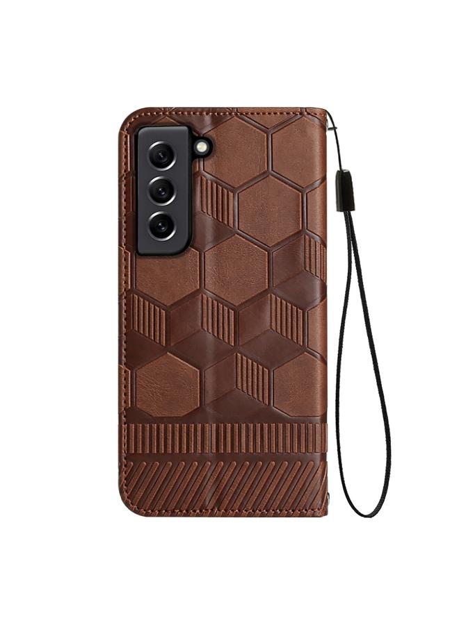 اس-توب جراب لهاتف Samsung Galaxy S21 FE جراب هاتف قابل للطي من الجلد المغناطيسي بتصميم كرة القدم - Image 3