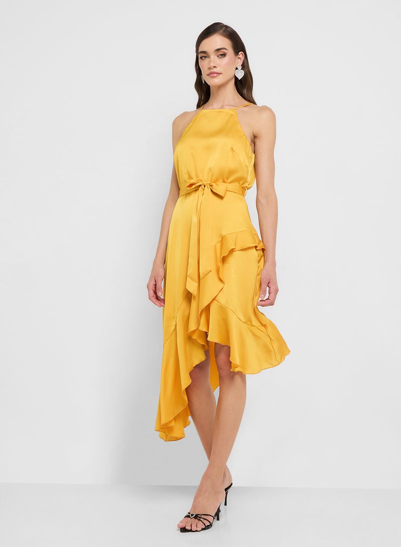 Style Cheat Ruffled Asymmetrical Dress - Image 1
