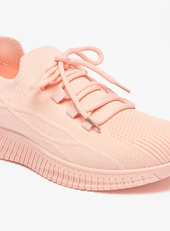 Oaklan by Shoexpress Women's Textured Slip-On Sports Shoes With Lace Detail
