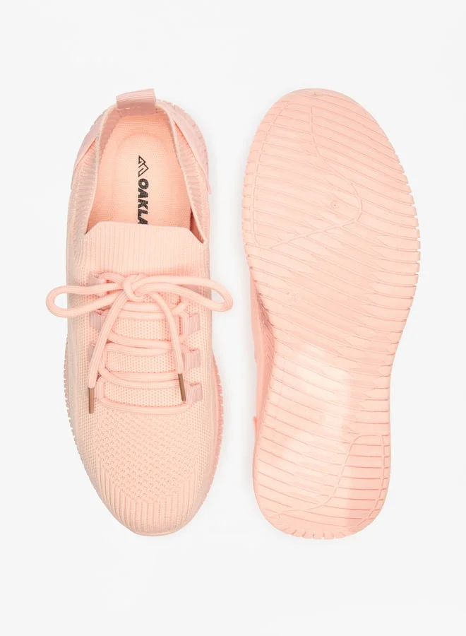 Oaklan by Shoexpress Women's Textured Slip-On Sports Shoes With Lace Detail