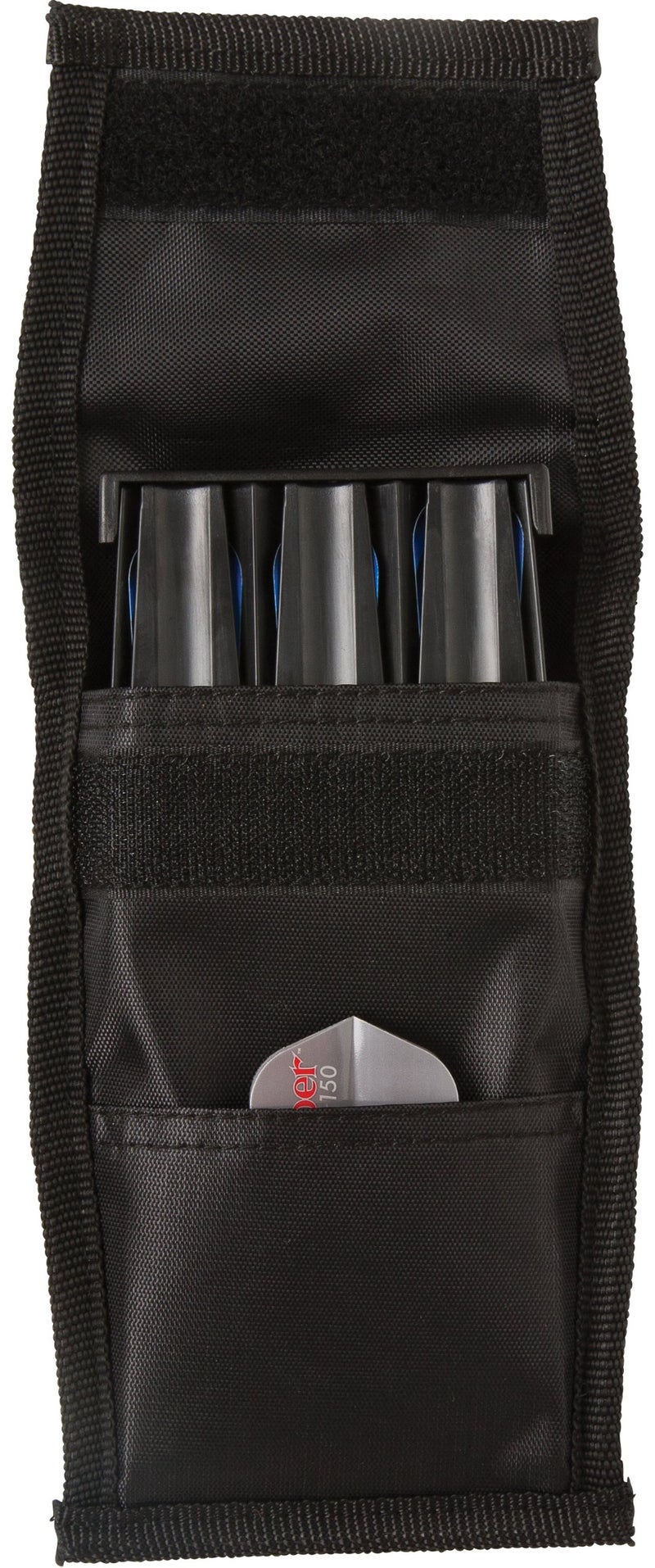 Casemaster Single Black Dart Case with Solid Plastic Insert and Flexible, Tough Nylon Covering, Holds 3 Steel Tip and Soft Tip Darts, Hard Shell Keeps Flights in Perfect Shape - Image 1