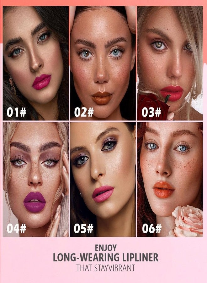 QIDSTERS Hydrating Matte Lip Stain, 24 Hour Lipstick Lip Liner Pencil, With High Color Makeup Long Lasting Waterproof Smudge Proof Formula (07, 6 Count (Pack of 1)) - Image 3