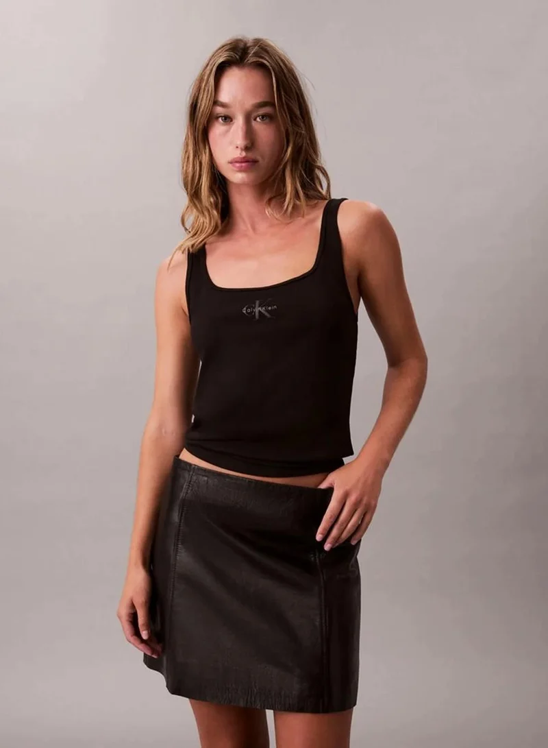 Slim Ribbed Cotton Tank Top