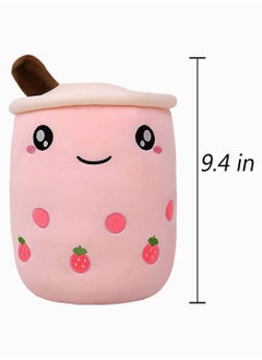 Y&D SYOSI Cute Milk Tea Cup Stuffed Boba Food Shaped Plush Toy for Kids (Pink Strawberry, 9.4In)  - Image 3