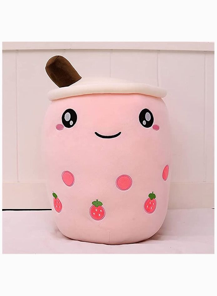 Y&D SYOSI Cute Milk Tea Cup Stuffed Boba Food Shaped Plush Toy for Kids (Pink Strawberry, 9.4In)  - Image 5
