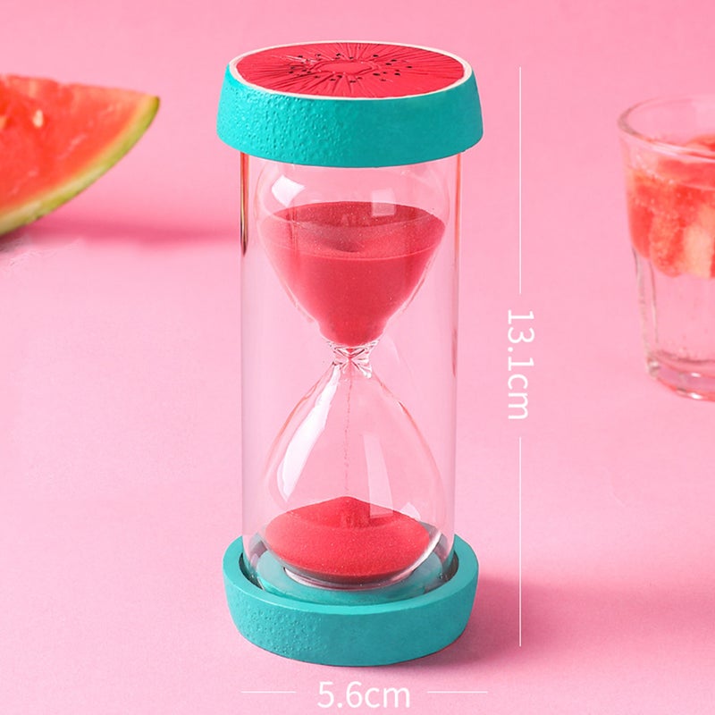 1Pc 15 Fruit Pattern Sand Clock Timers Decoration Children's Time Toy Home Ornaments Birthday Wedding (Watermelon) - Image 2