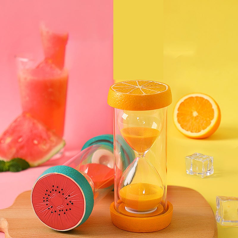 1Pc 15 Fruit Pattern Sand Clock Timers Decoration Children's Time Toy Home Ornaments Birthday Wedding (Watermelon) - Image 5