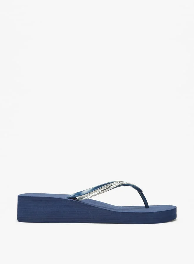 Celeste Womens Embellished Thong Slippers