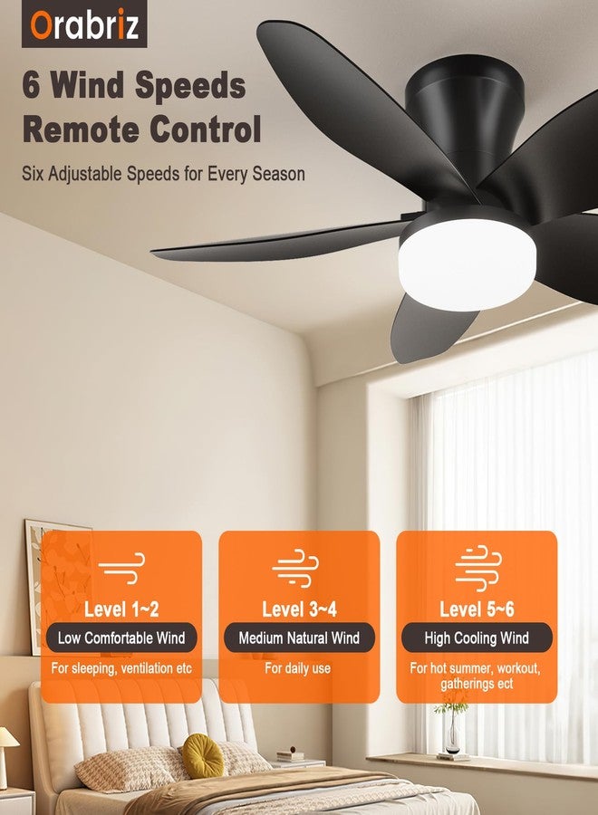 Orabriz 35 Inch Ceiling Fan with Lights and Remote Control, Quiet Modern Low Profile Fan Light with 6 Speeds, Dimmable LED, Reversible Blades for Bedroom Living Room Indoor/Outdoor, White - Image 4