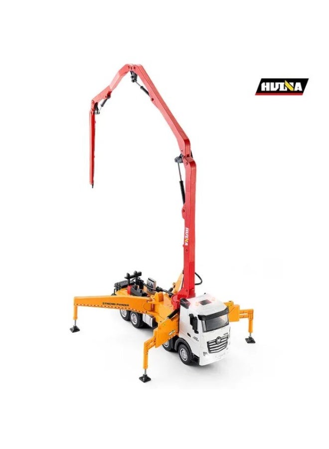 Huina 1381 RC Concrete Pump Truck 1:18 Scale, 2.4GHz 11-Channel with Folding Boom, Yellow/RED - Image 2